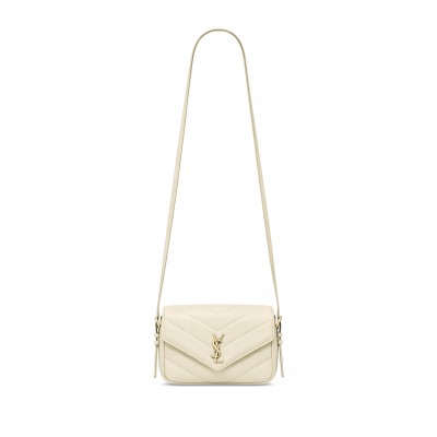 YSL LOULOU TOY CROSSBODY IN MATELASSÉ LAMBSKIN 873156 (21*14*5cm)